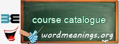 WordMeaning blackboard for course catalogue